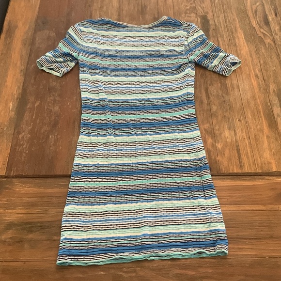 Topshop Blue Teal Body Con Mini Dress Short Sleeved - Picture 7 of 7